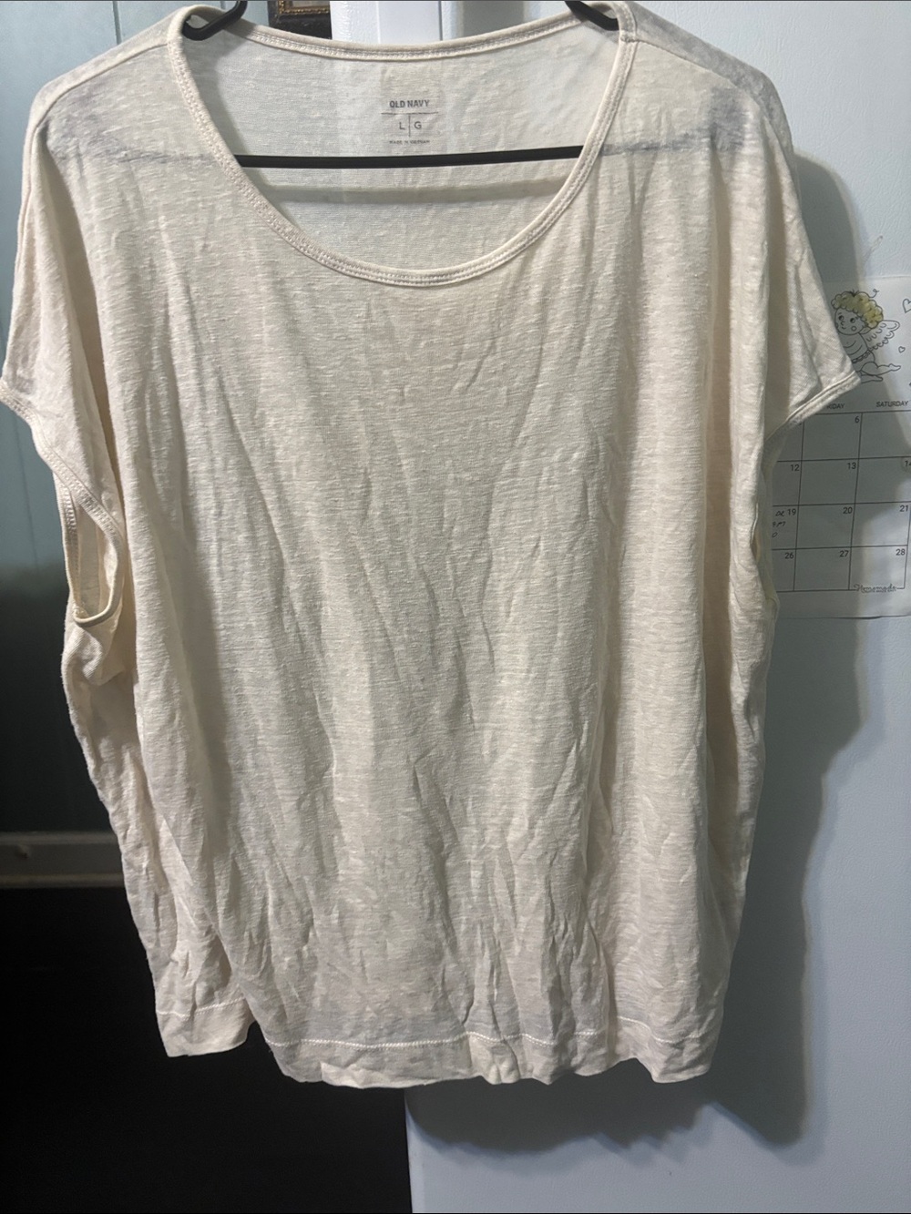 Old Navy Cream Short-Sleeve Lightweight Scoop Neck Tee
